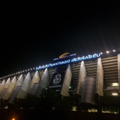 Santiago Bernabeu at night from outside